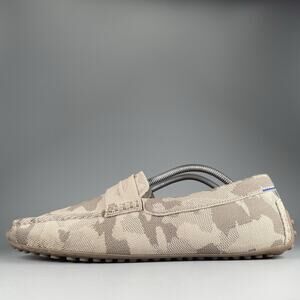 Rothys The Driver Men’s 13 Beige Camo Knit Slip On Loafers Casual Shoes Comfort
